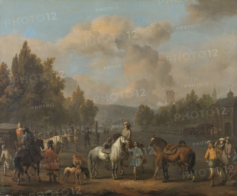 The Riding School, 1650-1674. Creator: Johannes Lingelbach.