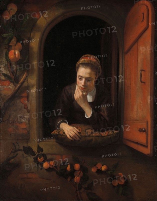 Girl at a Window, known as 'The Daydreamer', 1650-1660. Creator: Nicolaes Maes.