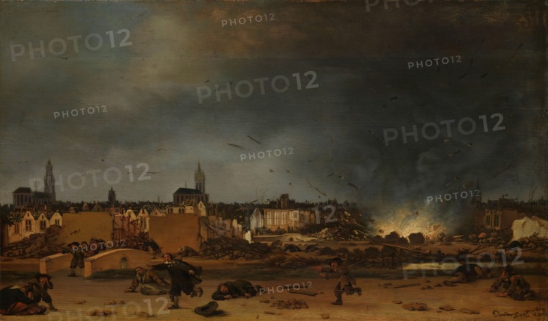 The explosion of the powder magazine in Delft, 12 October 1654, (1654-1660).  Creator: Egbert van der Poel.