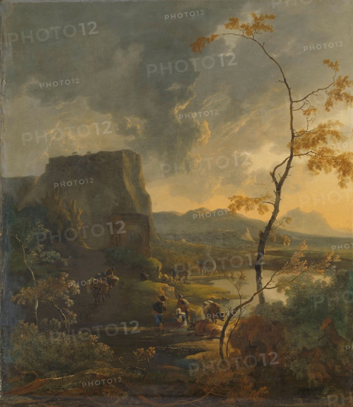 Italian Landscape with Ancient Tempietto, c.1649-c.1673. Creator: Adam Pynacker.