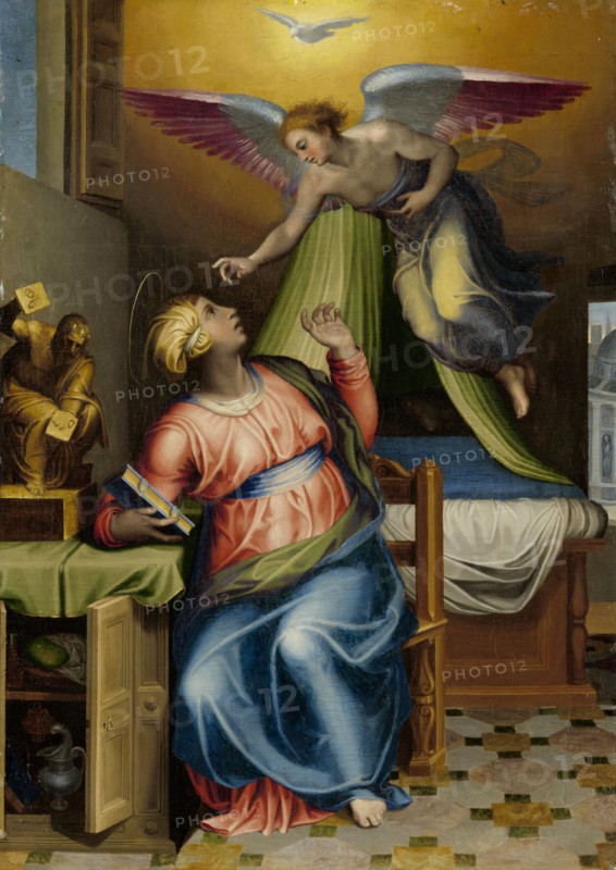 Annunciation to the Virgin, 1550-1570. Creator: Circle of Marcello Venusti.