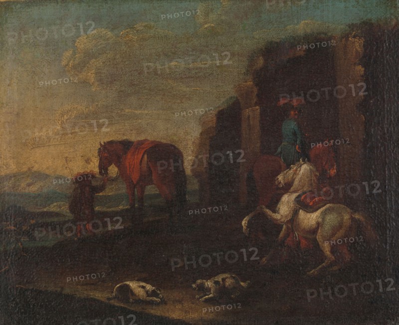 Travellers by a Ruin, c.1700. Creator: Unknown.