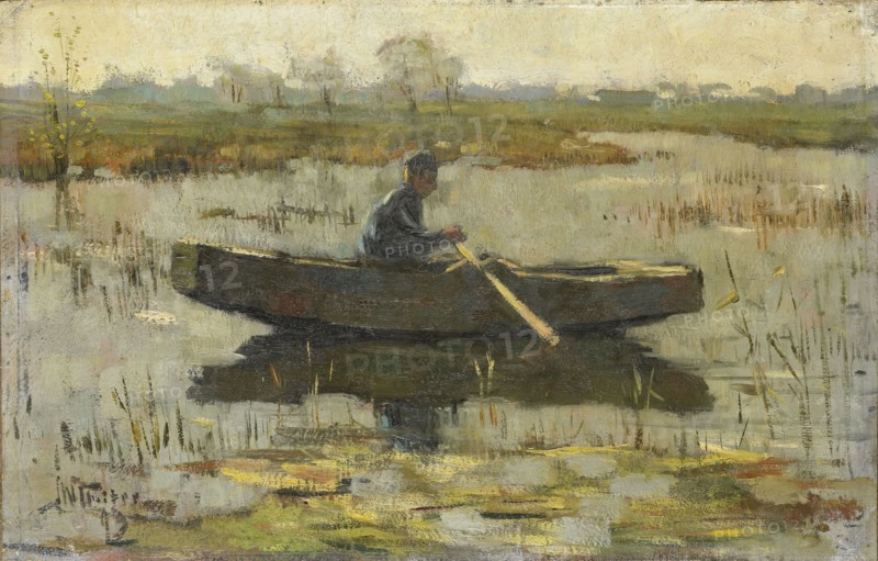 Man in a rowing boat, 1880-1926.  Creator: Hermanus Gerhardus Wolbers.