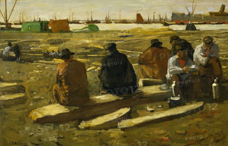 Lunchtime at the Building Site on the Van Diemenstraat in Amsterdam, 1897. Creator: George Hendrik Breitner.