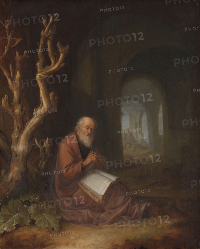 A Hermit Praying in a Ruin, 1650-1668. Creator: Jan Adriaensz. van Staveren.