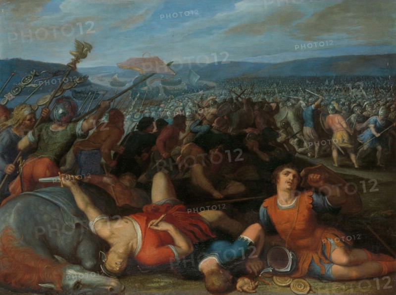 The Batavians Defeating the Romans on the Rhine, 1600-1613. Creator: Otto Van Veen.