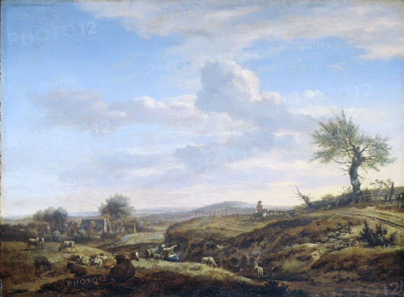 Hilly Landscape with a High Road, 1660-1672. Creator: Adriaen van de Velde.