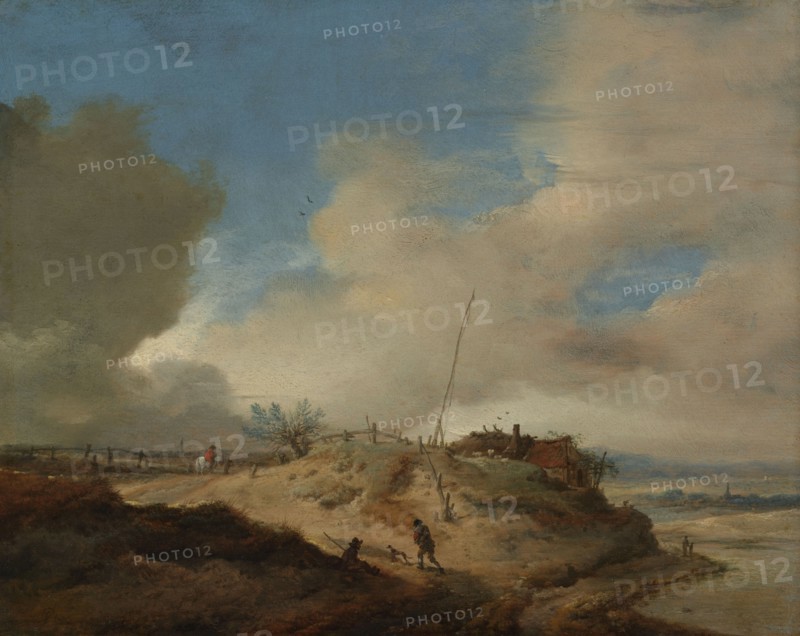 Dune Landscape with a Signal Post, c.1651-c.1653. Creator: Philips Wouwerman.