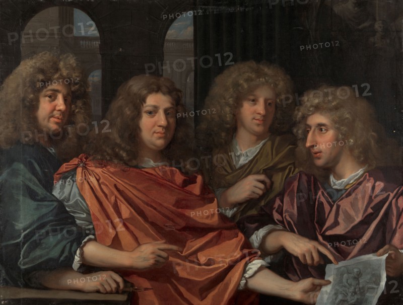 Group portrait of four artists, c.1680.  Creator: Monogrammist G. F..