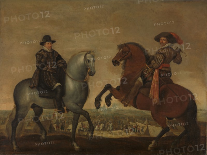 Princes Maurits and Frederik Hendrik on Horseback, c.1630-c.1635. Creator: Workshop of Pauwels van Hillegaert.