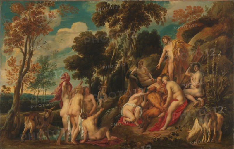Pan Punished by Nymphs, c.1640. Creator: Jacob Jordaens.