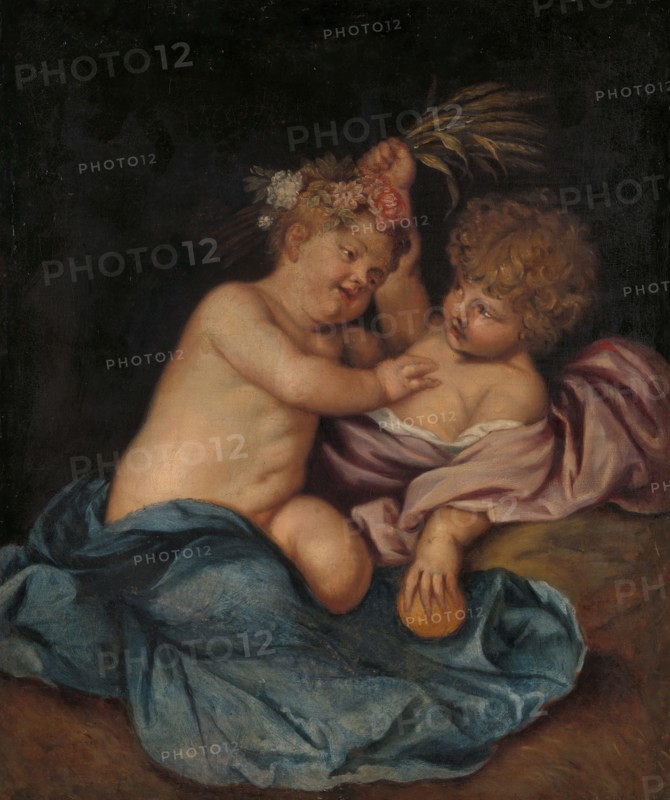 Two Infants, Personifications of Spring and Autumn, 1650-c.1670. Creator: Thomas Willeboirts.