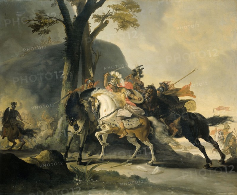 Alexander the Great at the Battle of the Granicus against the Persians, 1737. Creator: Cornelis Troost.