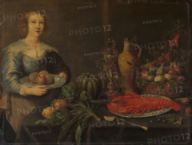 Servant by a Larder Table, c.1635-c.1645. Creator: Unknown.