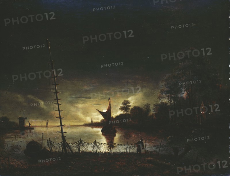 Moonlit Landscape, 1640-1677. Creator: Anthonie van Borssom.