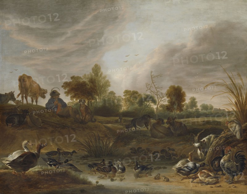 Landscape with animals, 1652. Creator: Cornelis Saftleven.