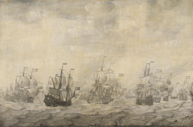 Episode from the Four Days' Battle, 11-14 June 1666, of the Second Anglo-Dutch War, 1665-67, 1668. Creator: Willem van de Velde I.