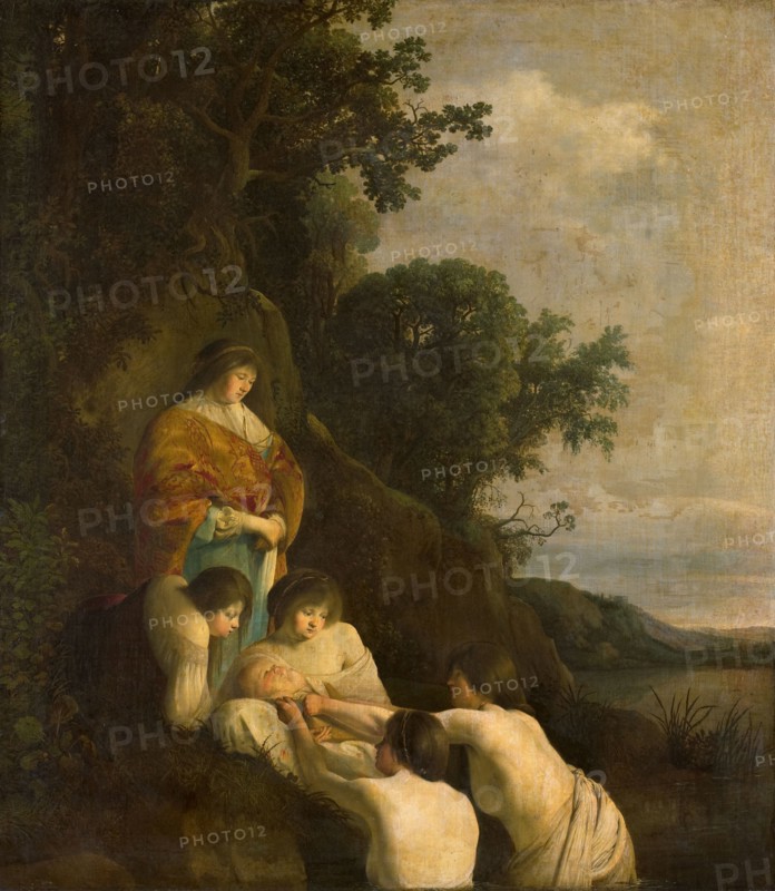 Pharaoh's Daughter Discovers Moses in the Rush Basket, c.1635-c.1638. Creator: Paulus Bor.