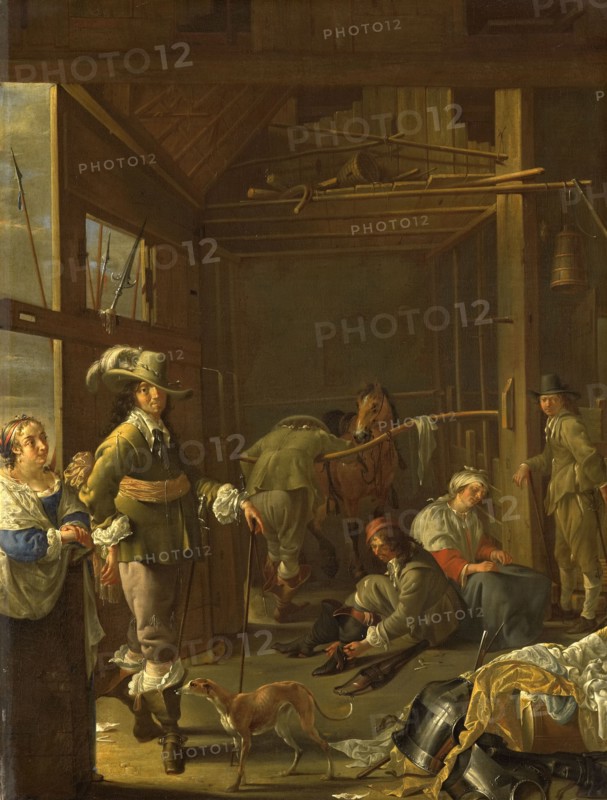 Soldiers in a Stable, c.1655. Creator: Jacob Duck.