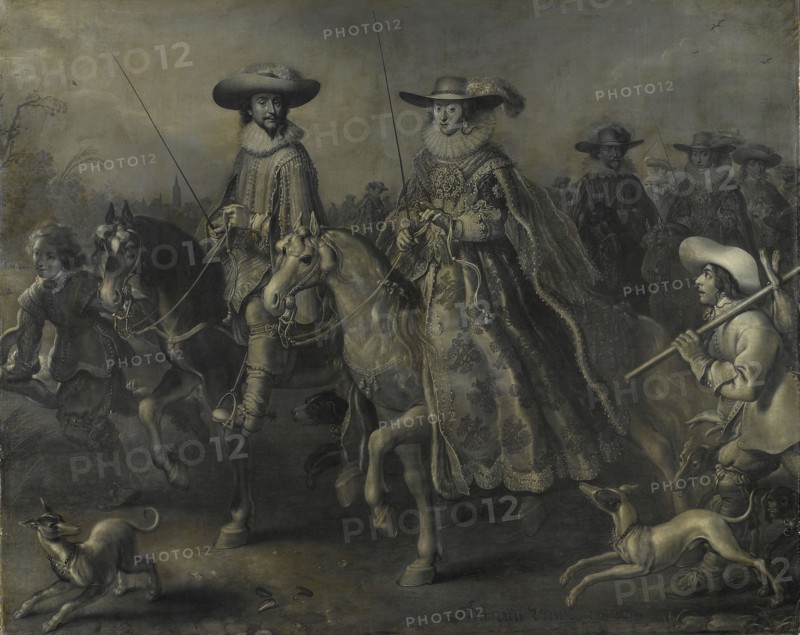 Friedrich V (1596-1632), Elector of the Palatinate, King of Bohemia, and his Wife..., 1626-1628. Creator: Adriaen van de Venne.