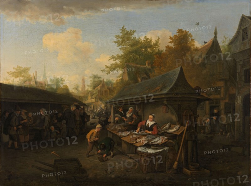 Fish Market, 1683. Creator: Cornelis Dusart.