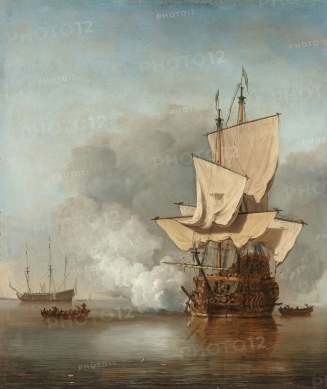 The Cannon Shot, c.1680. Creator: Willem van de Velde the Younger.