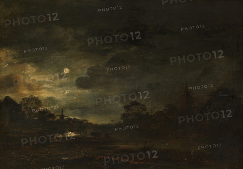 Landscape by Moonlight, c.1640-c.1650. Creator: Aert van der Neer.