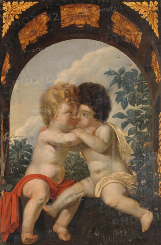 Christian Allegory with two Children Hugging each other, 1650-1699. Creator: Anon.