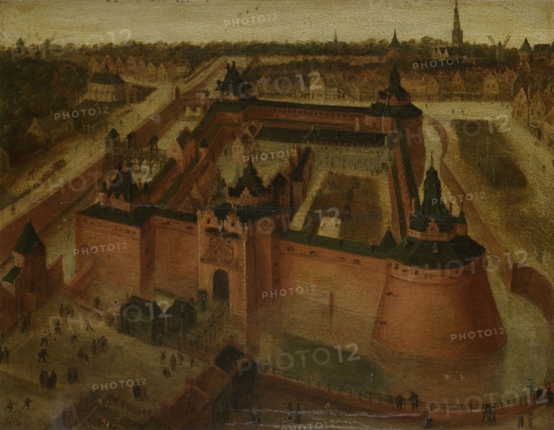 Bird's-eye View of the Vredenburg (Vredeborch) Castle in Utrecht, c.1550-c.1599. Creator: Anon.