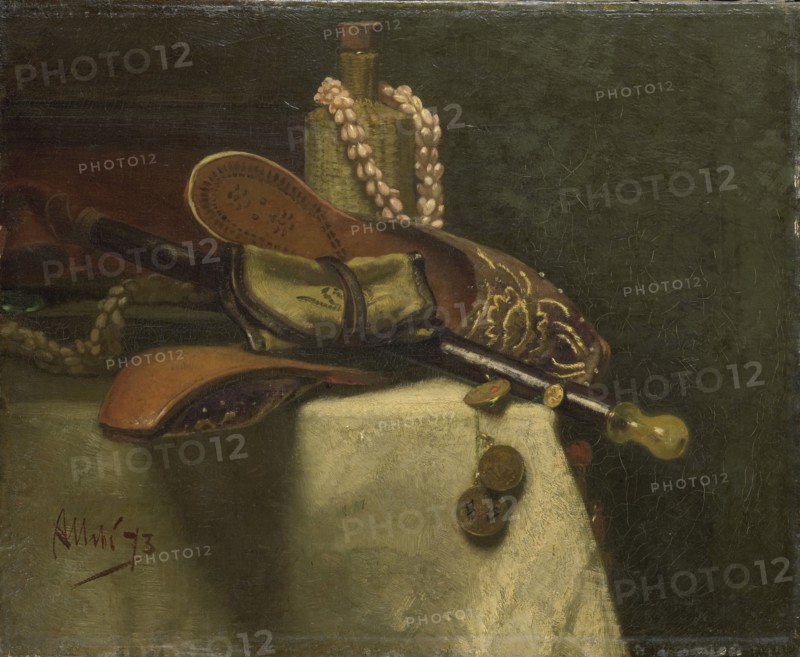 Still Life with Oriental Slippers, 1873. Creator: August Allebe.