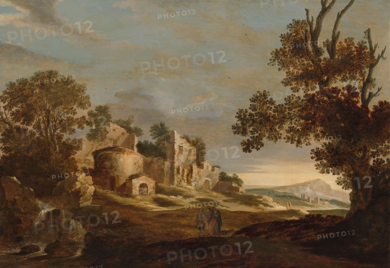 Landscape with Journey to Emmaus, 1627. Creator: Charles Cornelisz de Hooch.