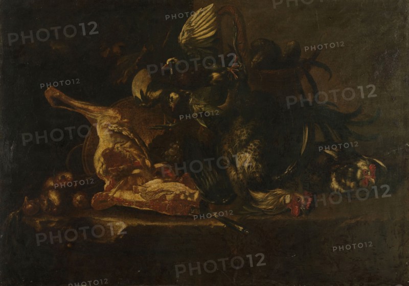 Still life with meat and dead birds, 1660-1671. Creator: Christoffel Puytlinck.
