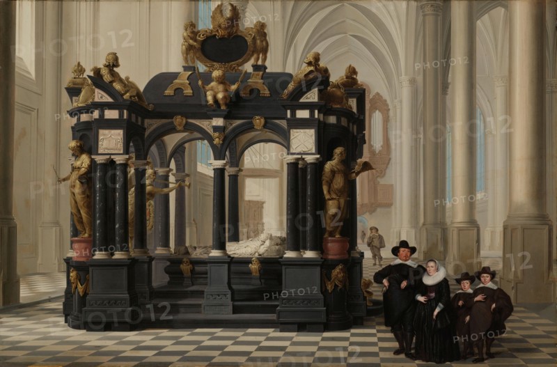 A Family beside the Tomb of Prince William i in the Nieuwe Kerk, Delft, 1645. Creator: Dirck van Delen.