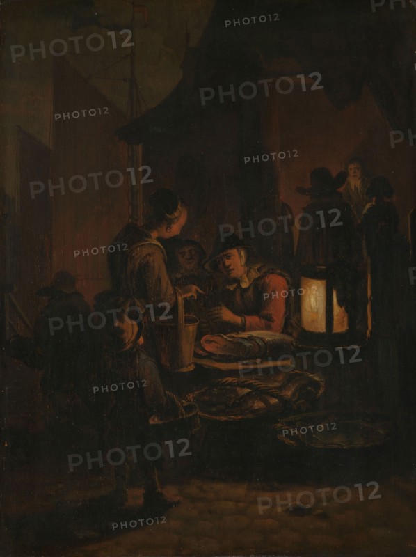 Fish market at night, 1640-1664. Creator: Egbert van der Poel.
