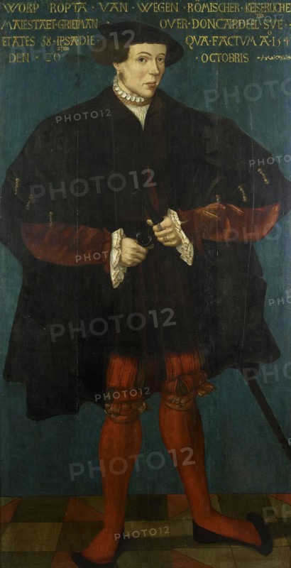Portrait of Worp van Ropta, Chief Magistrate of East Dongeradeel, 1542. Creator: Friese School 1542.