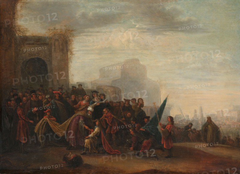 Saul Welcoming David after his Victory over Goliath, 1640. Creator: Gerrit de Wet.