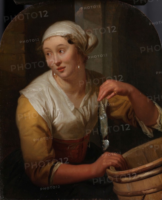 Woman Selling Herrings, 1675-1680. Creator: Godfried Schalcken.