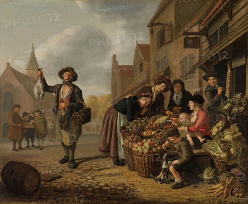 The Greengrocer's Shop De Buyskool, 1654. Creator: Jan Victors.
