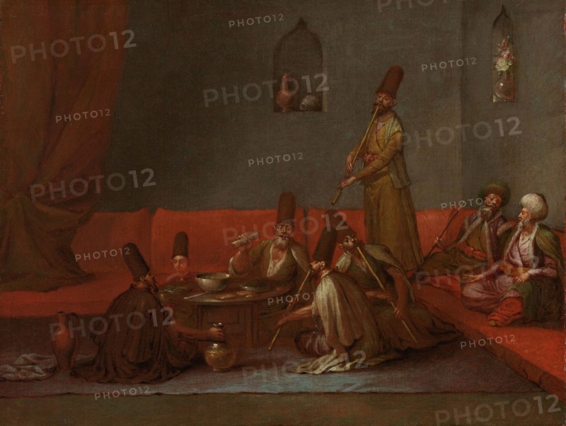 Dervishes Sharing a Meal, c.1720-c.1737. Creator: Jean Baptiste Vanmour.