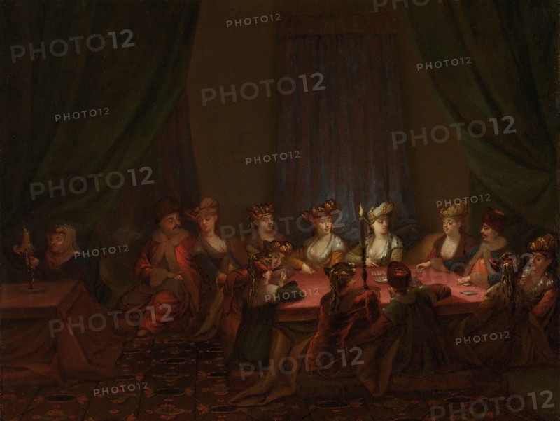 Party of Armenians Playing Cards, c.1720-c.1737. Creator: Jean Baptiste Vanmour.