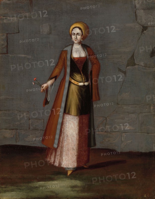 Woman from the Island of Tinos, 1700-1737. Creator: Workshop of Jean Baptiste Vanmour.