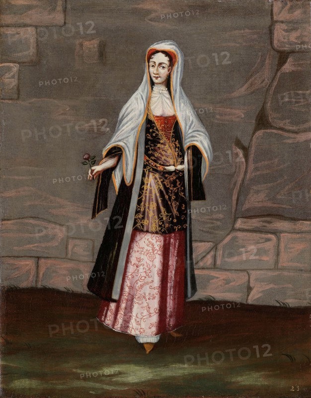 Woman from the Island of Mykonos, 1700-1737. Creator: Workshop of Jean Baptiste Vanmour.