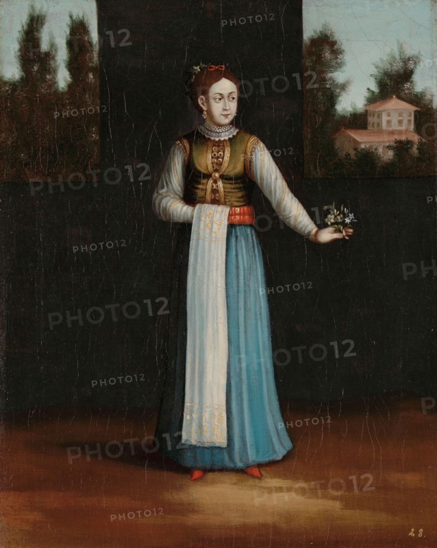 Woman from the Albanian Coast, 1700-1737. Creator: Workshop of Jean Baptiste Vanmour.