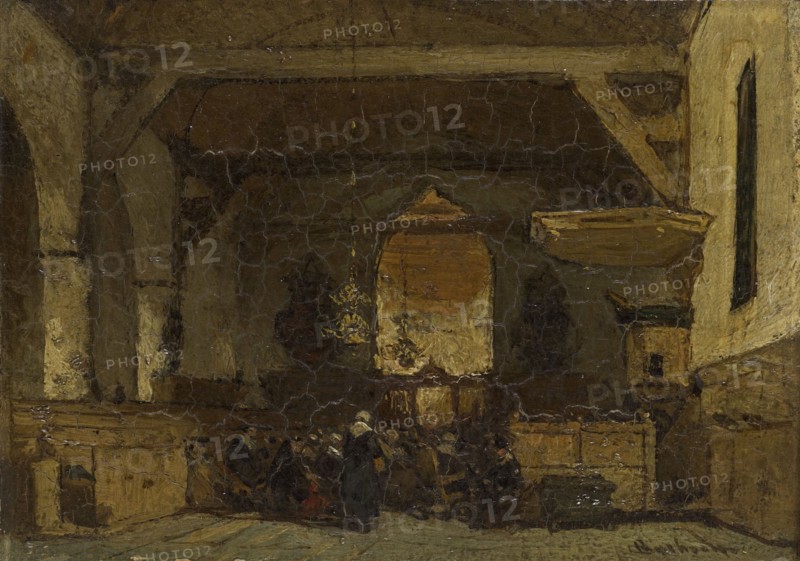 Interior of the Church in Maasland, c.1870-c.1875. Creator: Johannes Bosboom.
