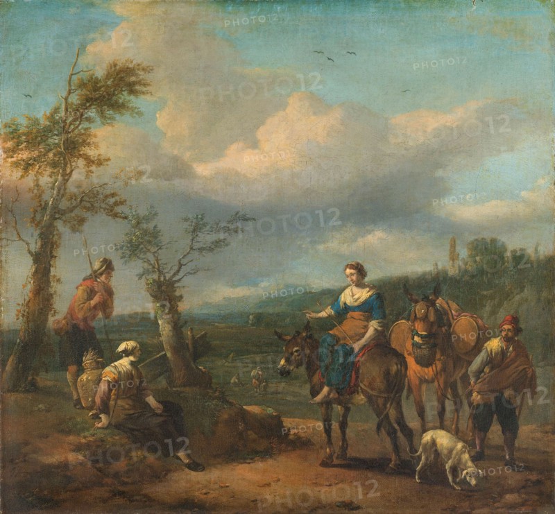 Italian Landscape with Figures, 1650-1674. Creator: Johannes Lingelbach.