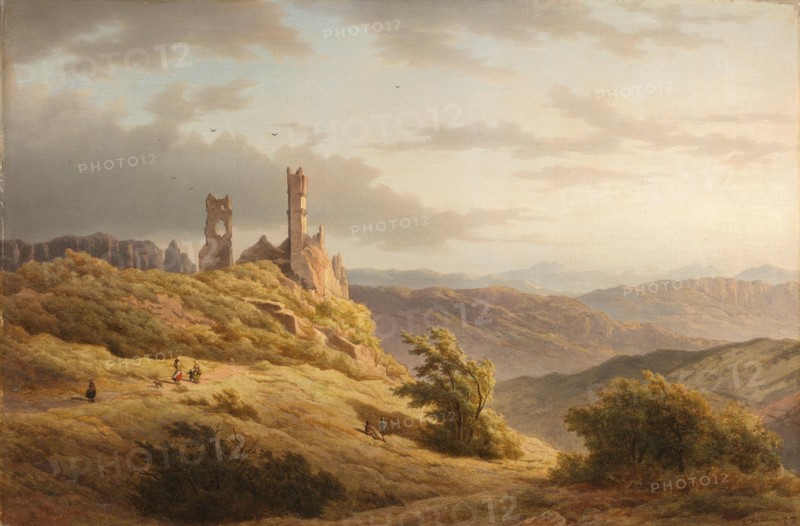 Mountainous Landscape with a Ruin, 1849. Creator: Louwrens Hanedoes.