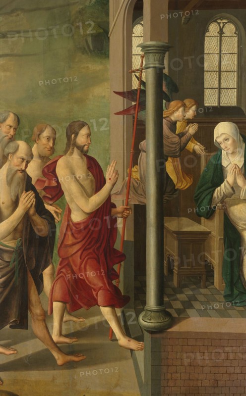 Panel of an Altarpiece with Dispute with the Doctors, on verso is Appearance of Christ to his Mother Creator: Master of Alkmaar.