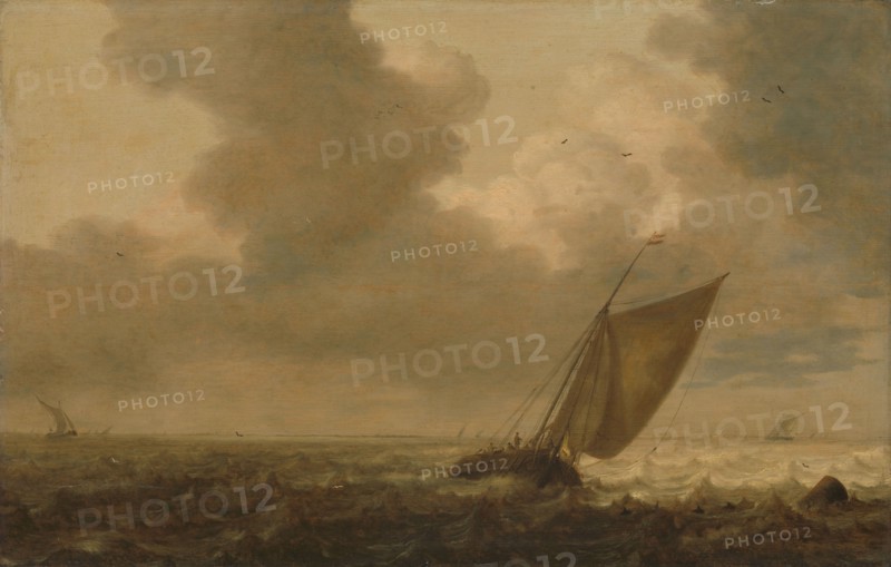 Fishing boat with the wind in the sails, 1625-1640. Creator: Pieter Mulier the younger.