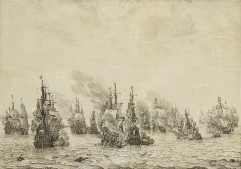The Battle of Livorno (Leghorn), c.1659-c.1699. Creator: Willem van de Velde I.