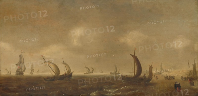 Seascape off Scheveningen Beach, c.1629. Creator: Willem Van Diest.